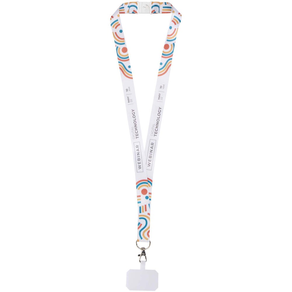 Addie RPET Sublimation Lanyard mit Telefonhalterung und Sicherheitsverschluss