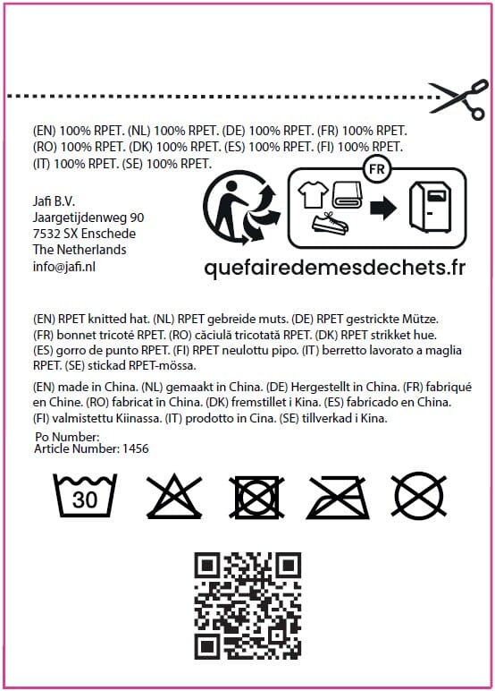 100% rPET Strickmütze 