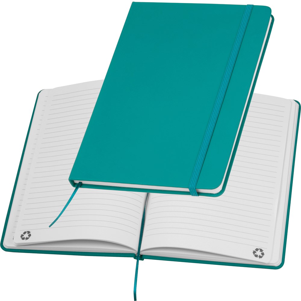 A5 Notizbuch aus recyceltem Papier DOMINIK - türkis
