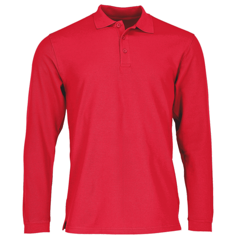 633100 - Premium Langarm Polo - rot