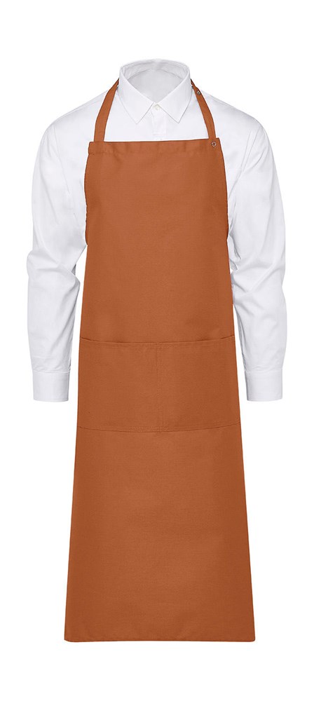 AMSTERDAM Bib Apron with Pocket - Burnt Orange