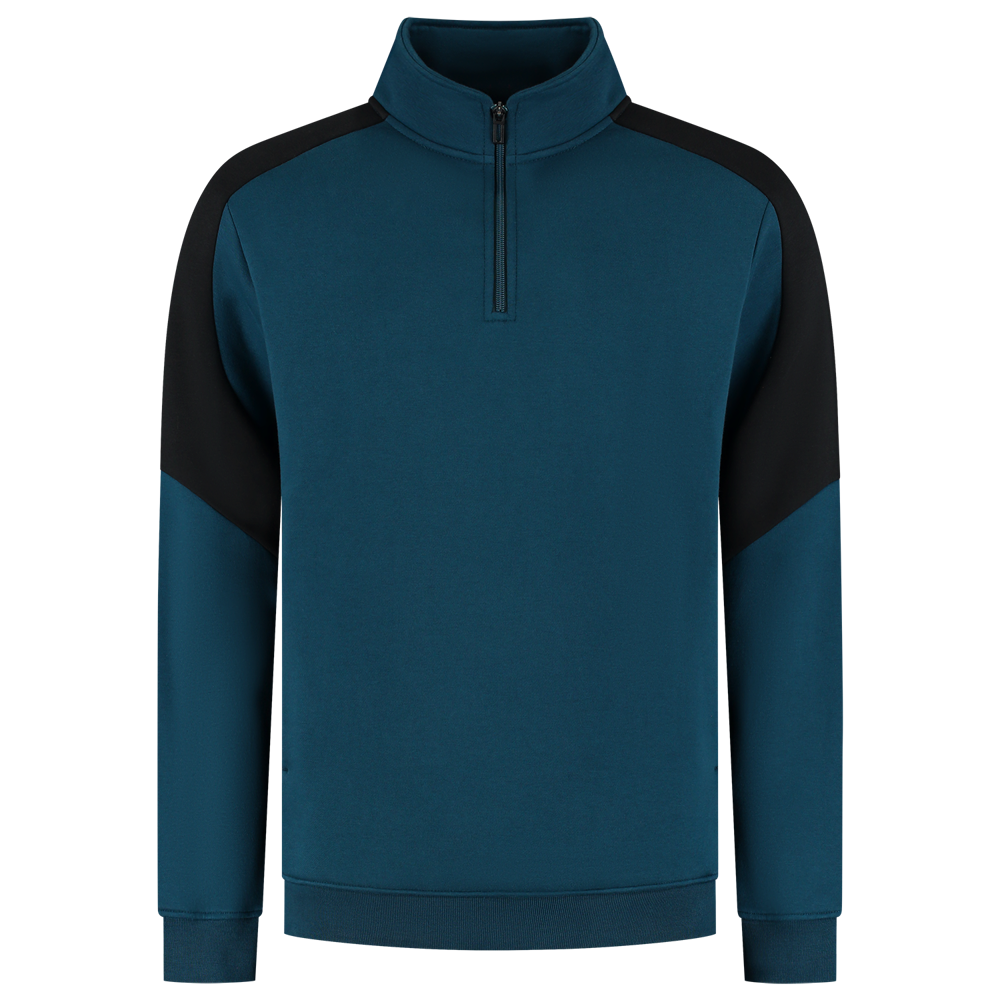 1/4 Zip Sweatshirt Bicolor Redefined - TealBlack
