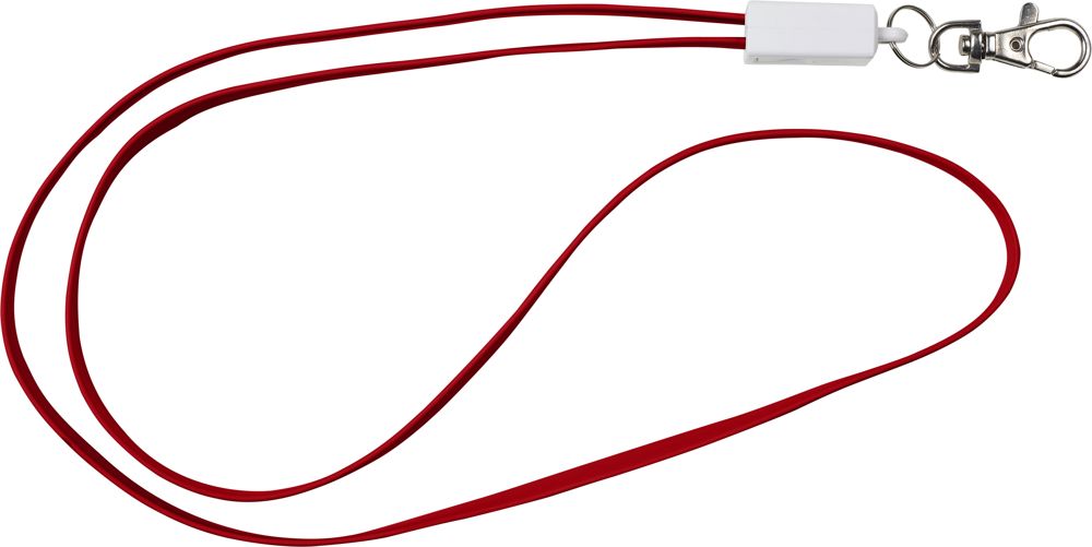 2-in-1 Schlüsselband aus TPE-Kunststoff Marguerite - rot