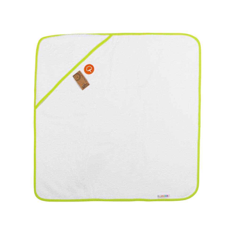 Babiezz® SUBLI Kapuzentuch Weiß/Lindgrün