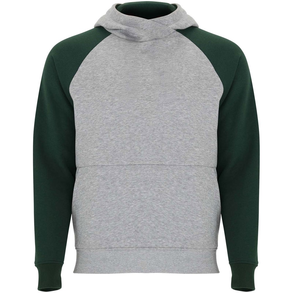 Badet zweifarbiger Kapuzenpullover für Kinder - heather grau, dunkelgrün