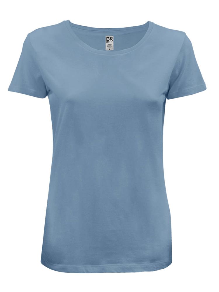 BS Evolution Damen-T-Shirt, 150 g/m2, 100 % Bio-Baumwolle - mittelblau