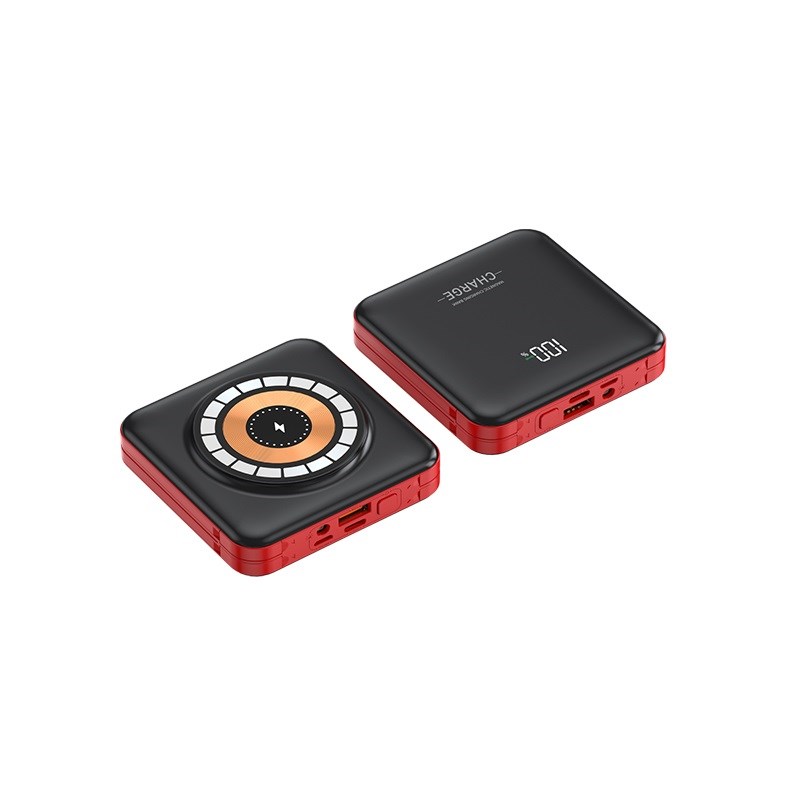 MagSafe Powerbank Compact 10´000 mAh mit integrierten Ladekabeln - rot