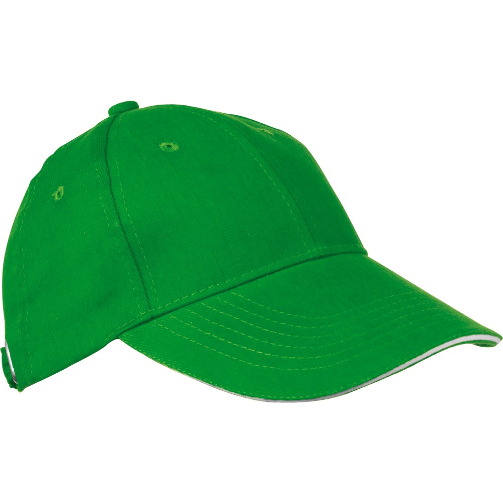 6 Panel Sandwich Baseball Cap CURTIS - grün