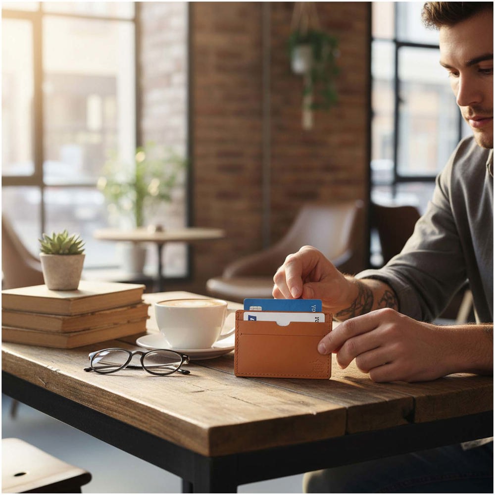 Citizen Green Tintin Kartenetui aus recyceltem Leder