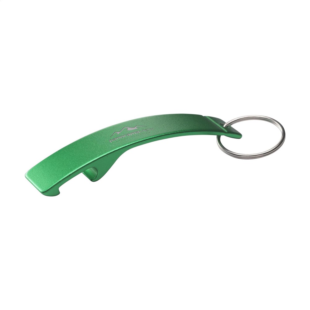 Alu Opener GRS Recycled Öffner Schlüsselanhänger - grün (± PMS 355C)