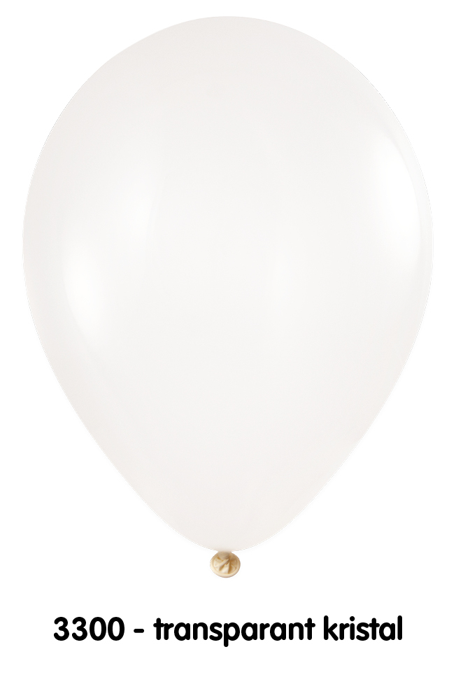 Bedruckte Ballons 85/95 cm - Ø 33 cm -11 inch - Transparent Kristal (3300)