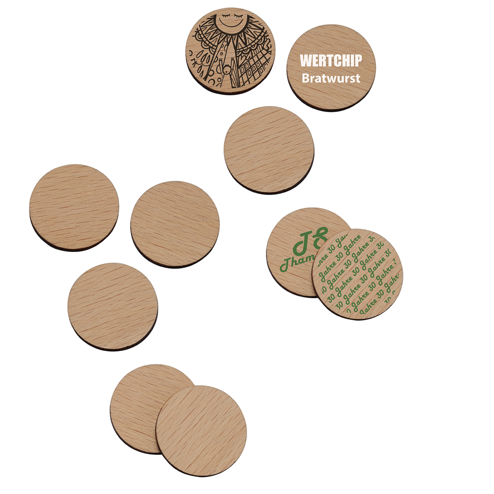 1€-Chip Holz
