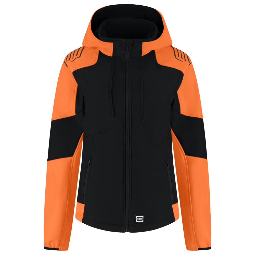 Softshelljacke Kapuze Bicolor Redefined Damen - BlackOrange