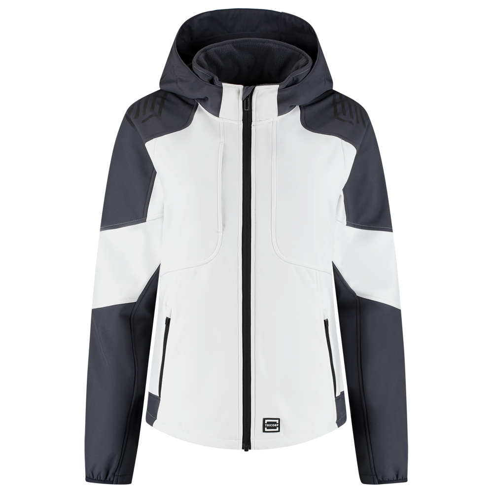 Softshelljacke Kapuze Bicolor Redefined Damen - WhiteAnthracite