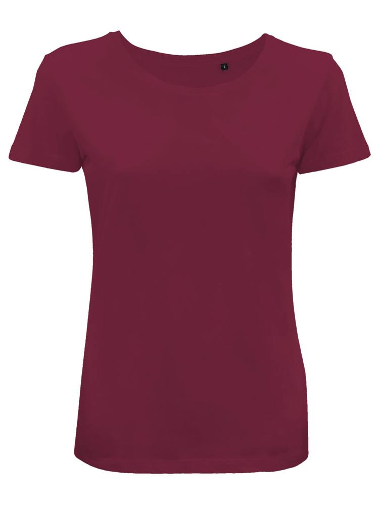 BS Moon Damen-T-Shirt, 150 g/m2, 100 % Bio-Baumwolle - Weinrot