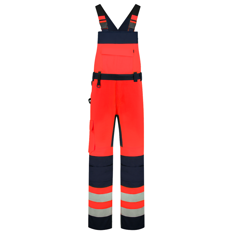 TRICORP Warnschutz Latzhose Bicolor - Fluor Red-Ink