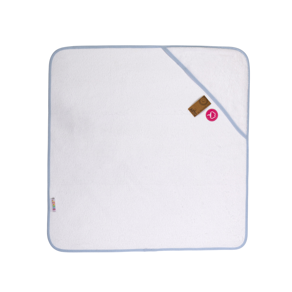 Babiezz® SUBLI Kapuzentuch Weiß/Hellesblau