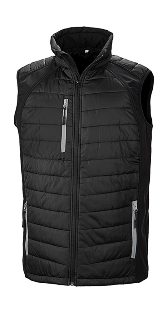 Compass Padded Softshell Gilet - Black/Grey