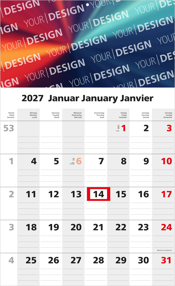 1-Monatskalender Einblatt Solo 1