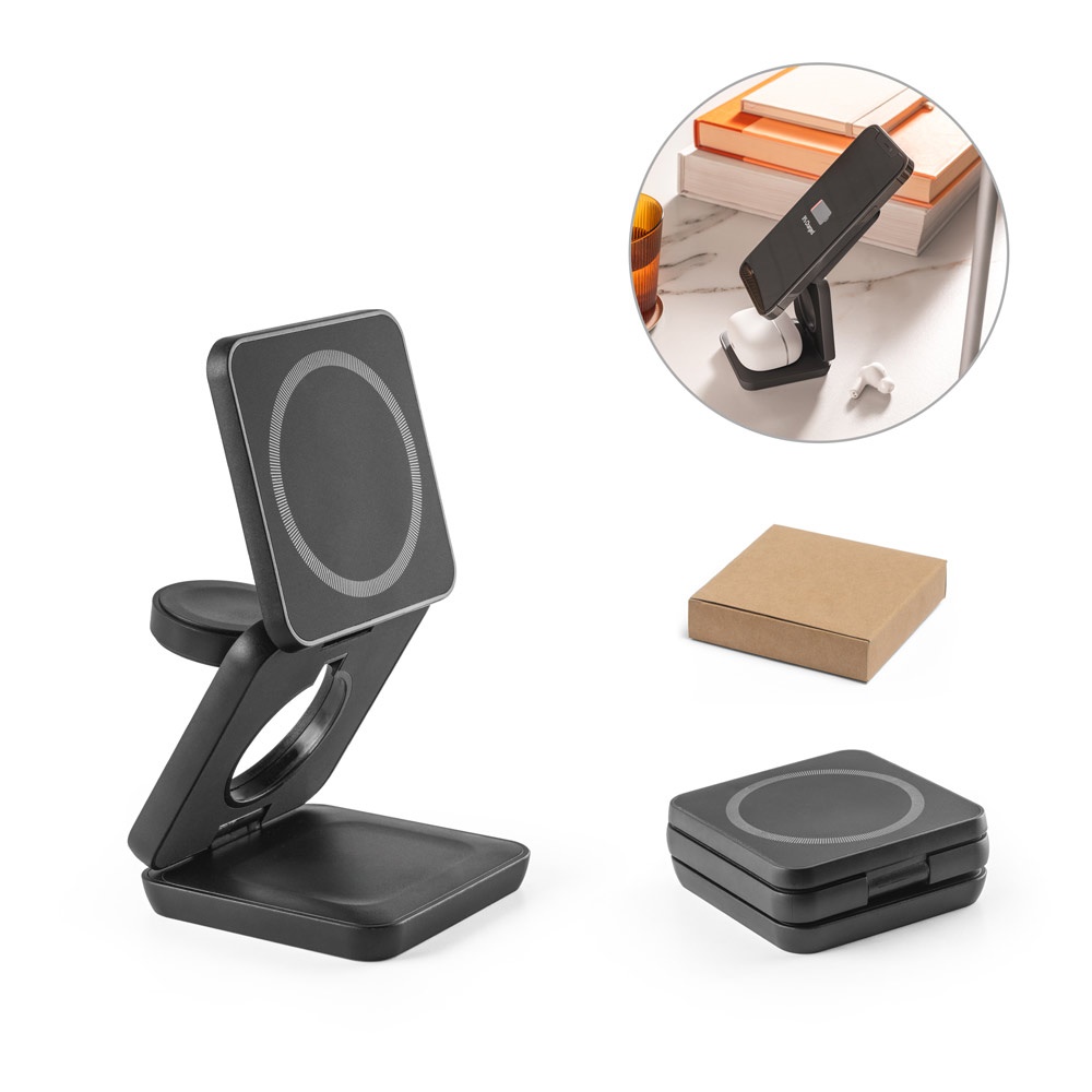 BROGLIE. Superschnelles 15W 4-in-1 magnetisches kabelloses Ladegerät aus Recyceltes ABS (100% rABS)