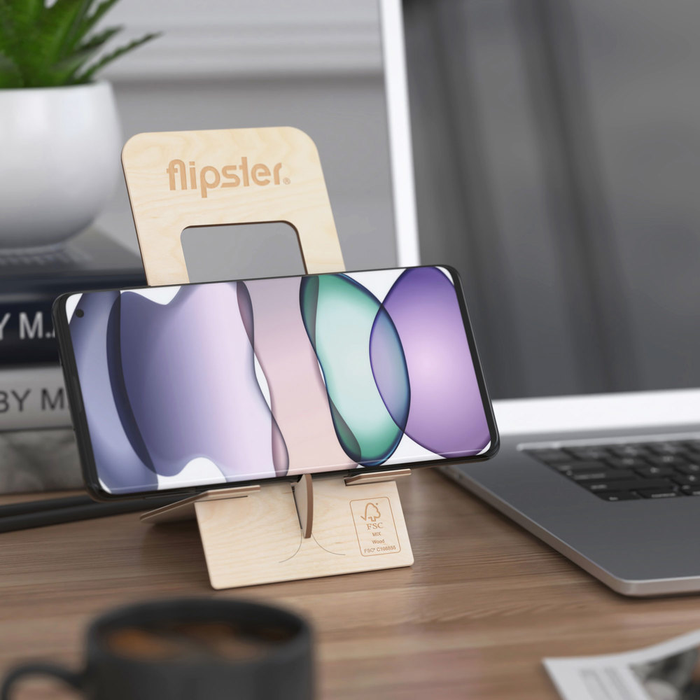 2 in 1 Handyständer flipster® - Premium (FSC® zertifiziert)Birke