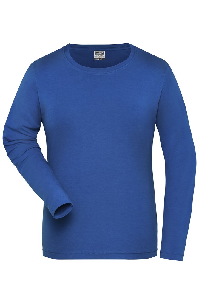 Ladies' ORGANIC Stretch-Longsleeve Work - SOLID -   OCS Blended