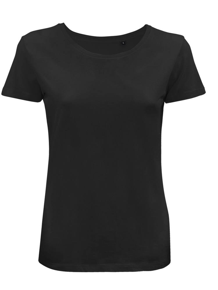 BS Moon Damen-T-Shirt, 150 g/m2, 100 % Bio-Baumwolle - schwarz