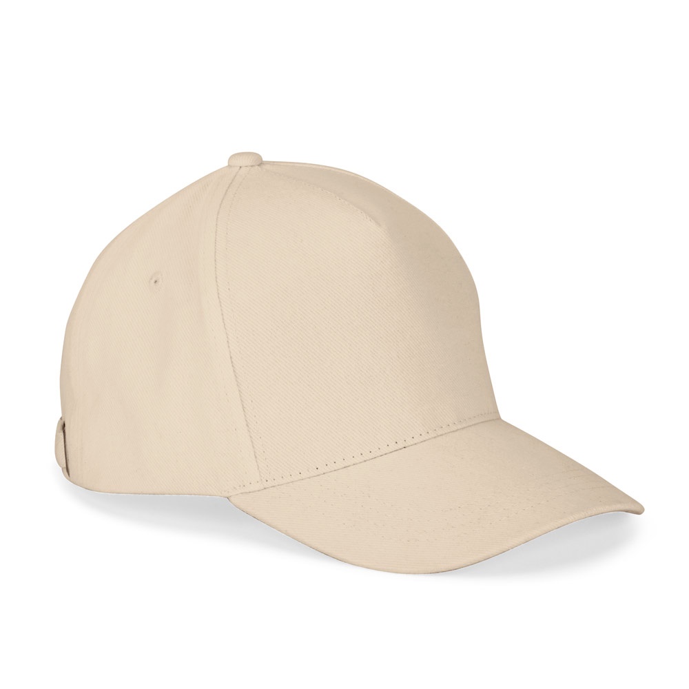 ASHTON. Kappe aus 100% Baumwolle (260gsm) mit 5 Segmenten - Beige