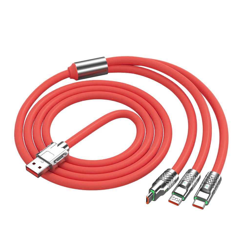 3-in-1 Ladekabel - Rot