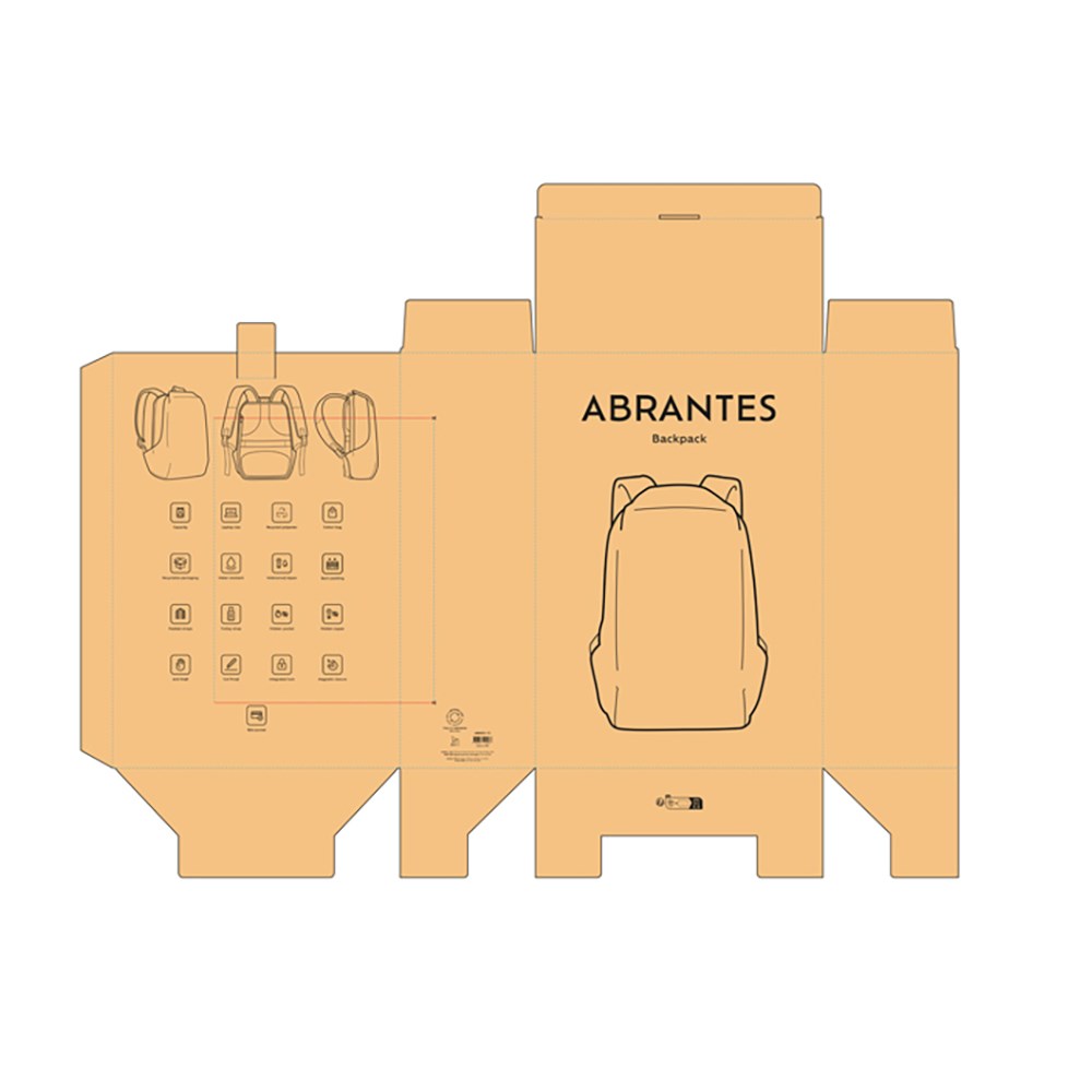 Abrantes 20L Rucksack rPET - TSA-Schloss und schnittfester Stoff - Hellgrau