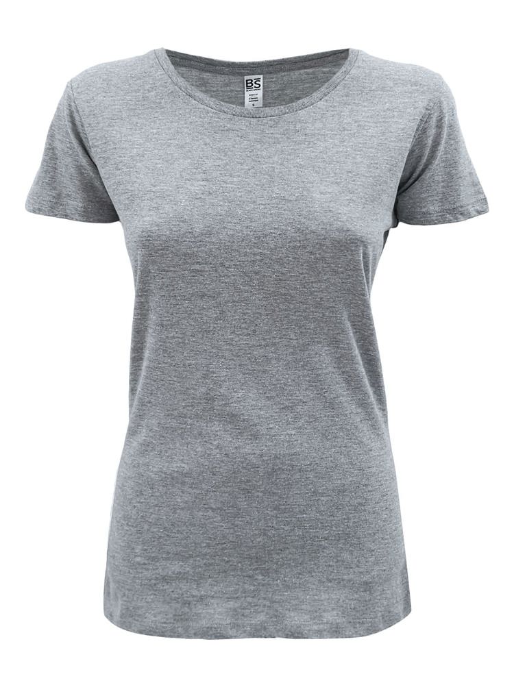 BS Evolution Damen-T-Shirt, 150 g/m2, 100 % Bio-Baumwolle - Grau-meliert