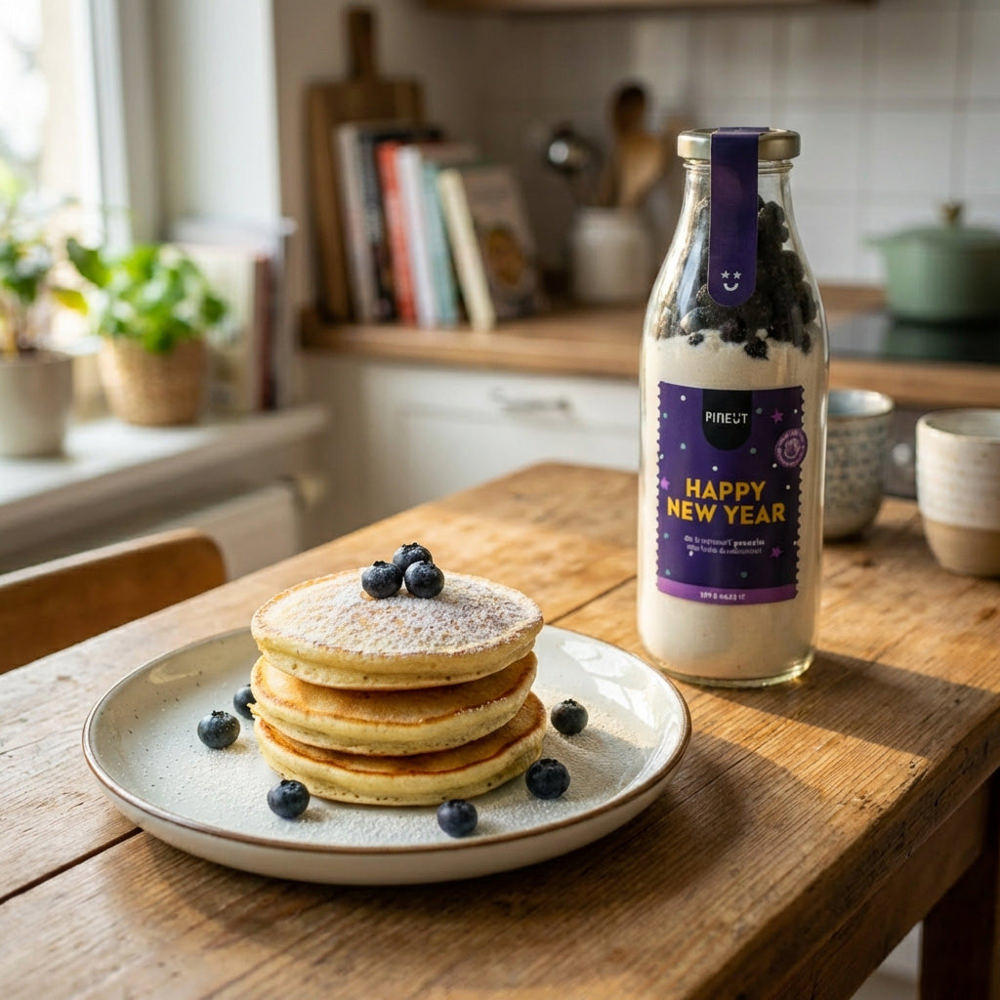 Kuchen | Flasche | Happy New Year Pancakes